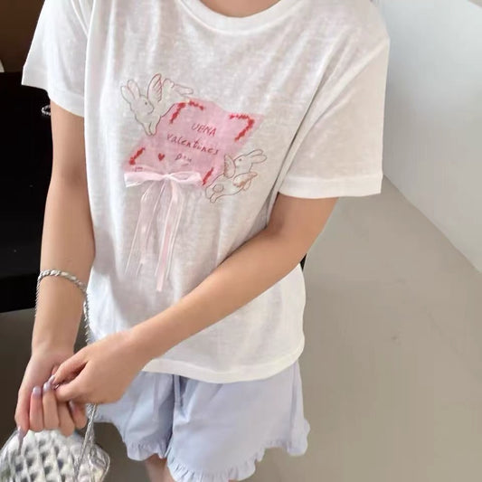 Sweet Ribbon Print T-Shirt
