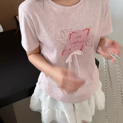 Sweet Ribbon Print T-Shirt