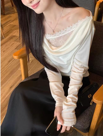 Romantic Muse Illusion Lace Off-Shoulder Top